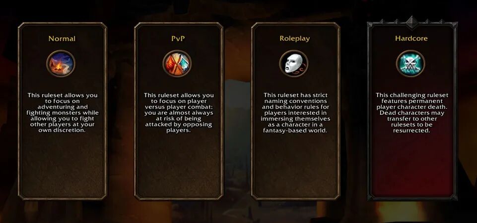 规则集四种:普通、PvP、角色扮演、专家模式